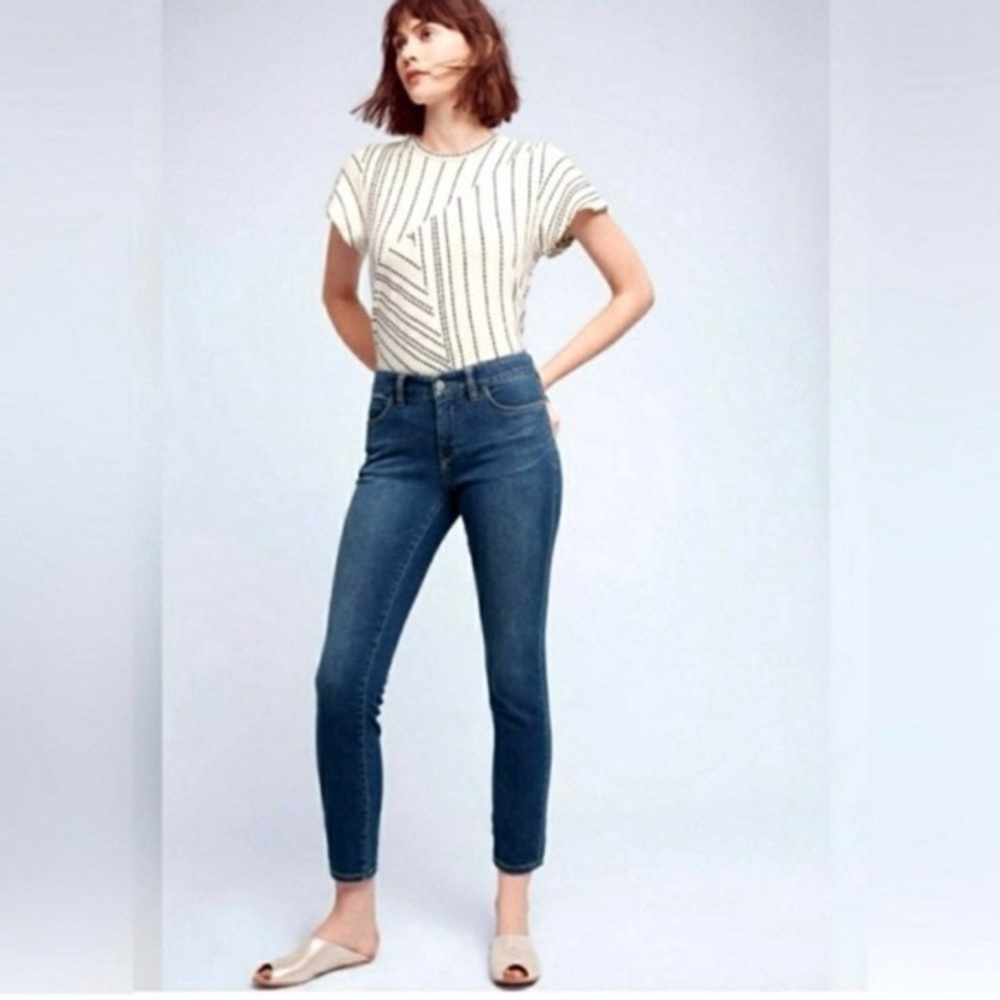 Anthropologie Pilcro & The Letterpress Stet Medium Wash Ankle Crop Mid Rise Jean - Picture 1 of 7
